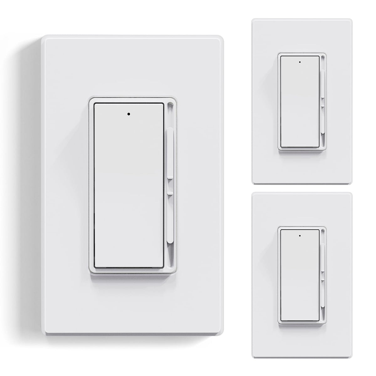ELEGRP Digital Dimmer Light Switch for 300W Dimmable LED/CFL Lights and 600W Incandescent/Halogen, Single Pole/3-Way LED Slide Dimmer Light Switch, Wall Plate Included, UL Listed, 1 Pack, Matte Black