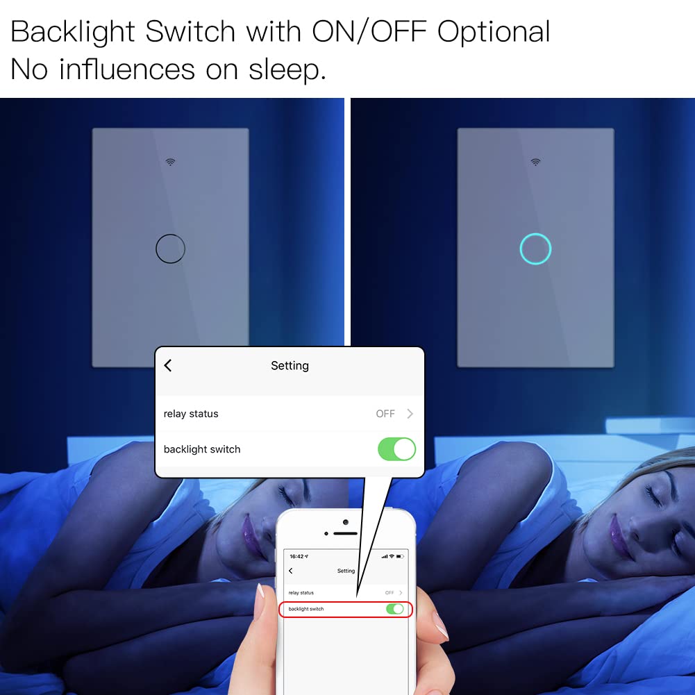 MOES WiFi Smart Touch Wall Light Switch, Neutral Wire Needed, Black 3 Gang | Glass Panel Switch, 3 Way Multi-Control; Works with Smart Life/Tuya App, RF433 Remote, Alexa and Google Home; 2.4GHz WiFi