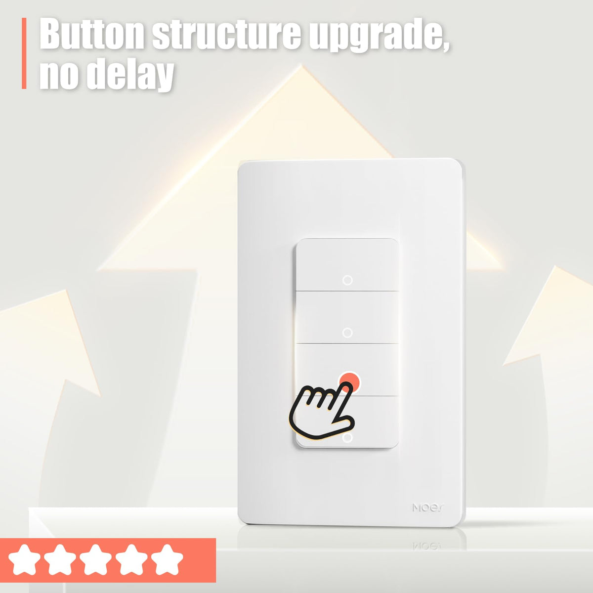 MOES 2.4GHz Wi-Fi Smart Light Switches, Neutral Wire Required, Inteligente Single Pole Switch, Compatible with Alexa Google Assistant, Remote Control, No Hub Required