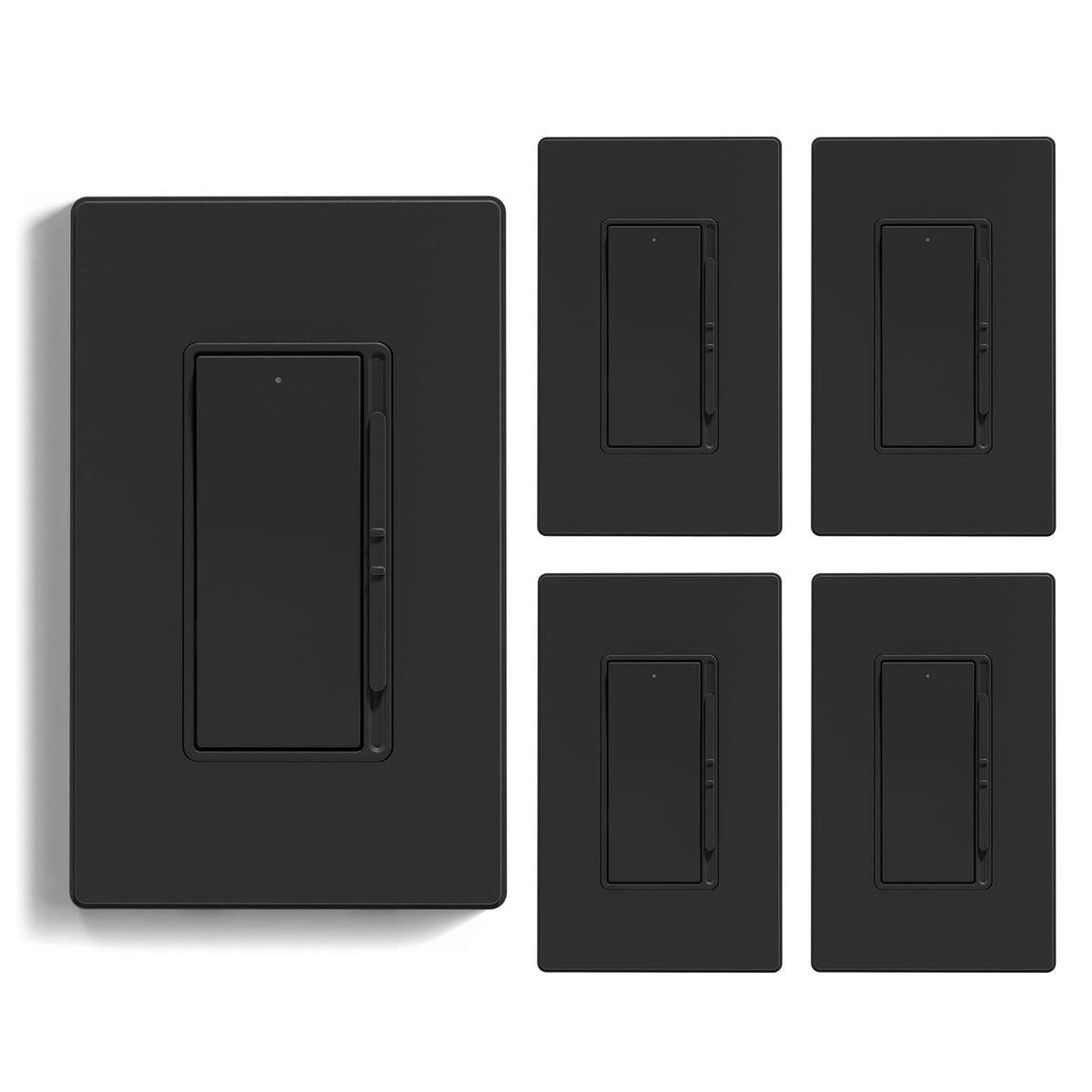 ELEGRP Digital Dimmer Light Switch for 300W Dimmable LED/CFL Lights and 600W Incandescent/Halogen, Single Pole/3-Way LED Slide Dimmer Light Switch, Wall Plate Included, UL Listed, 1 Pack, Matte Black