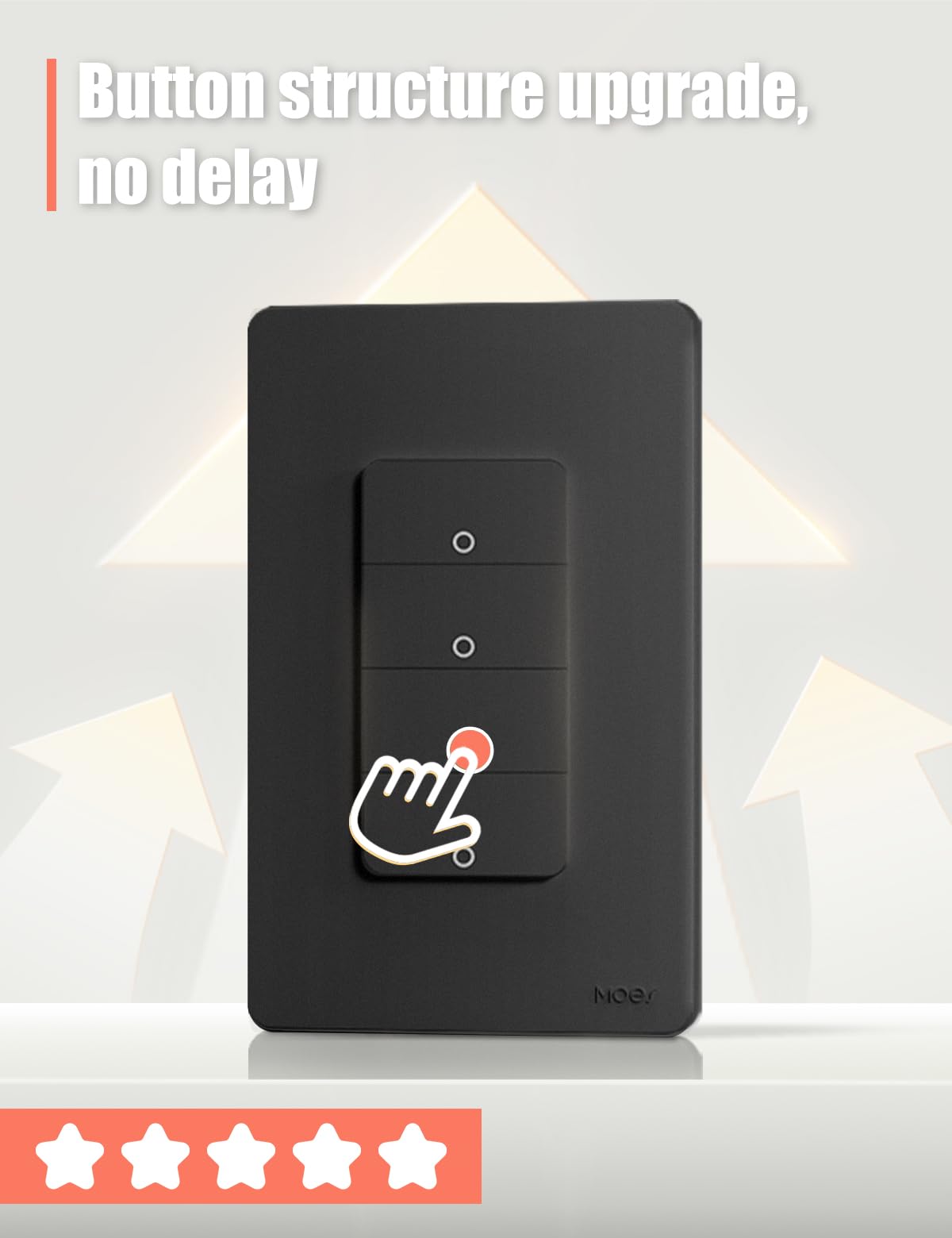 MOES 2.4GHz Wi-Fi Smart Light Switches, Neutral Wire Required, Inteligente Single Pole Switch, Compatible with Alexa Google Assistant, Remote Control, No Hub Required