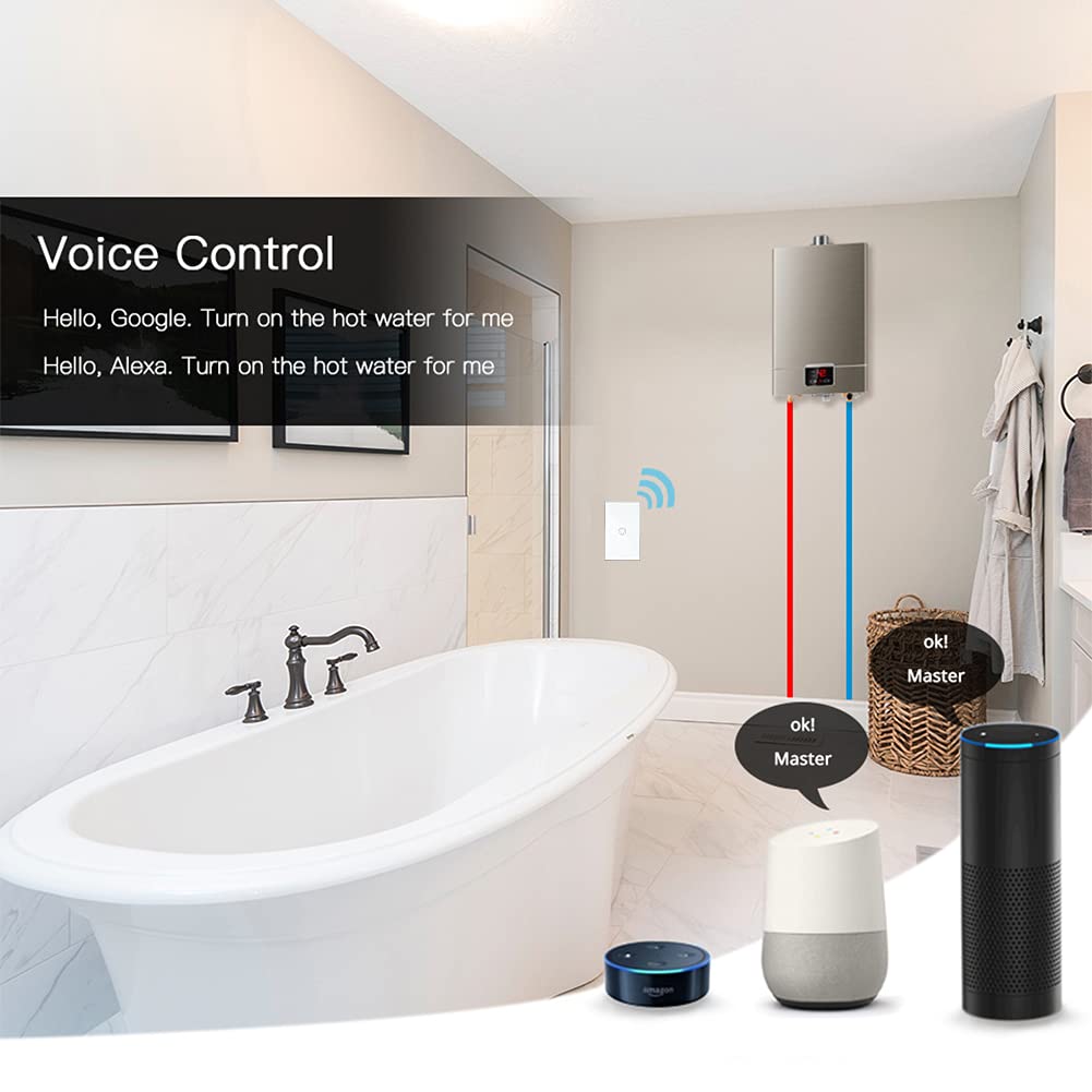 MOES WiFi Smart Touch Wall Light Switch, Neutral Wire Needed, Black 3 Gang | Glass Panel Switch, 3 Way Multi-Control; Works with Smart Life/Tuya App, RF433 Remote, Alexa and Google Home; 2.4GHz WiFi
