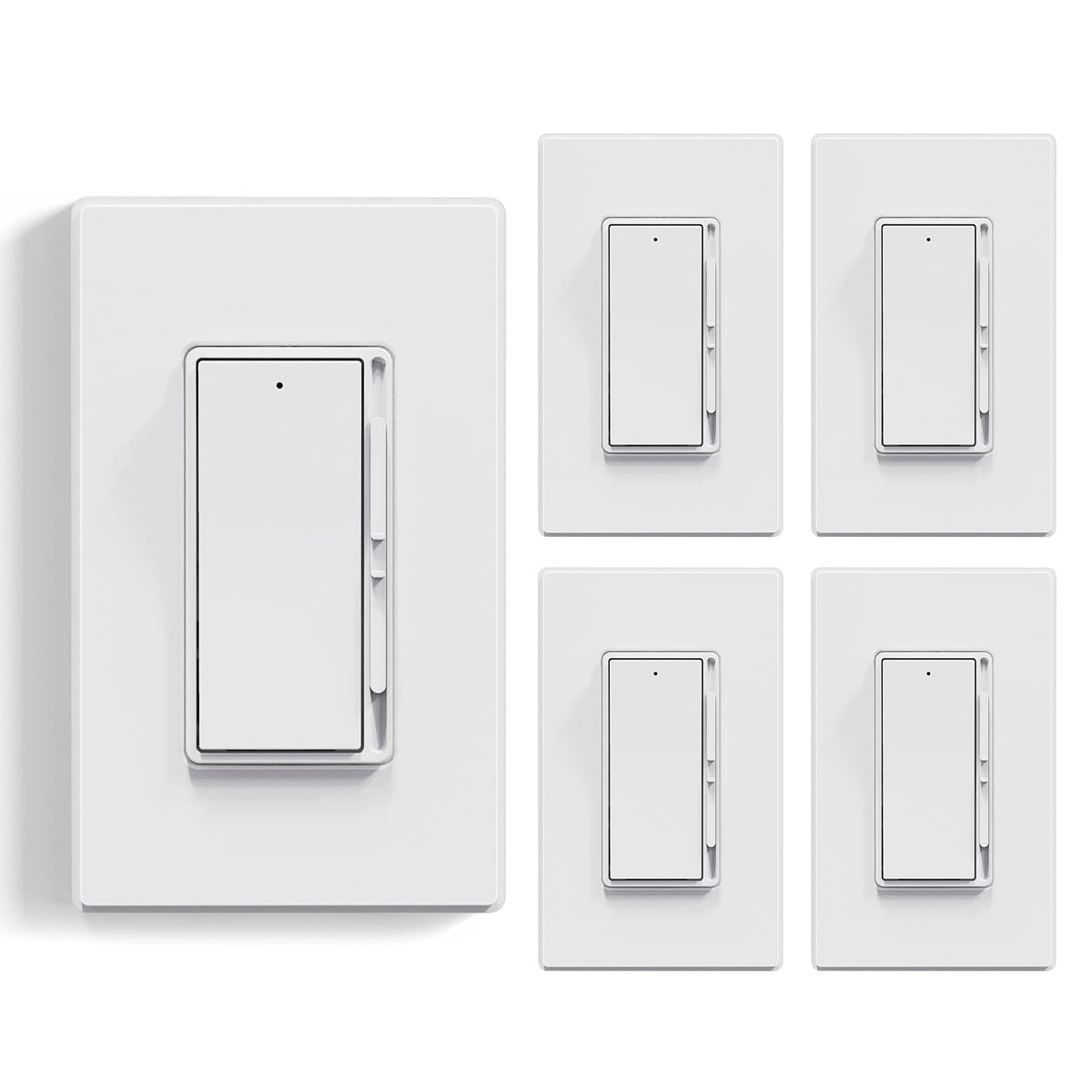 ELEGRP Digital Dimmer Light Switch for 300W Dimmable LED/CFL Lights and 600W Incandescent/Halogen, Single Pole/3-Way LED Slide Dimmer Light Switch, Wall Plate Included, UL Listed, 1 Pack, Matte Black