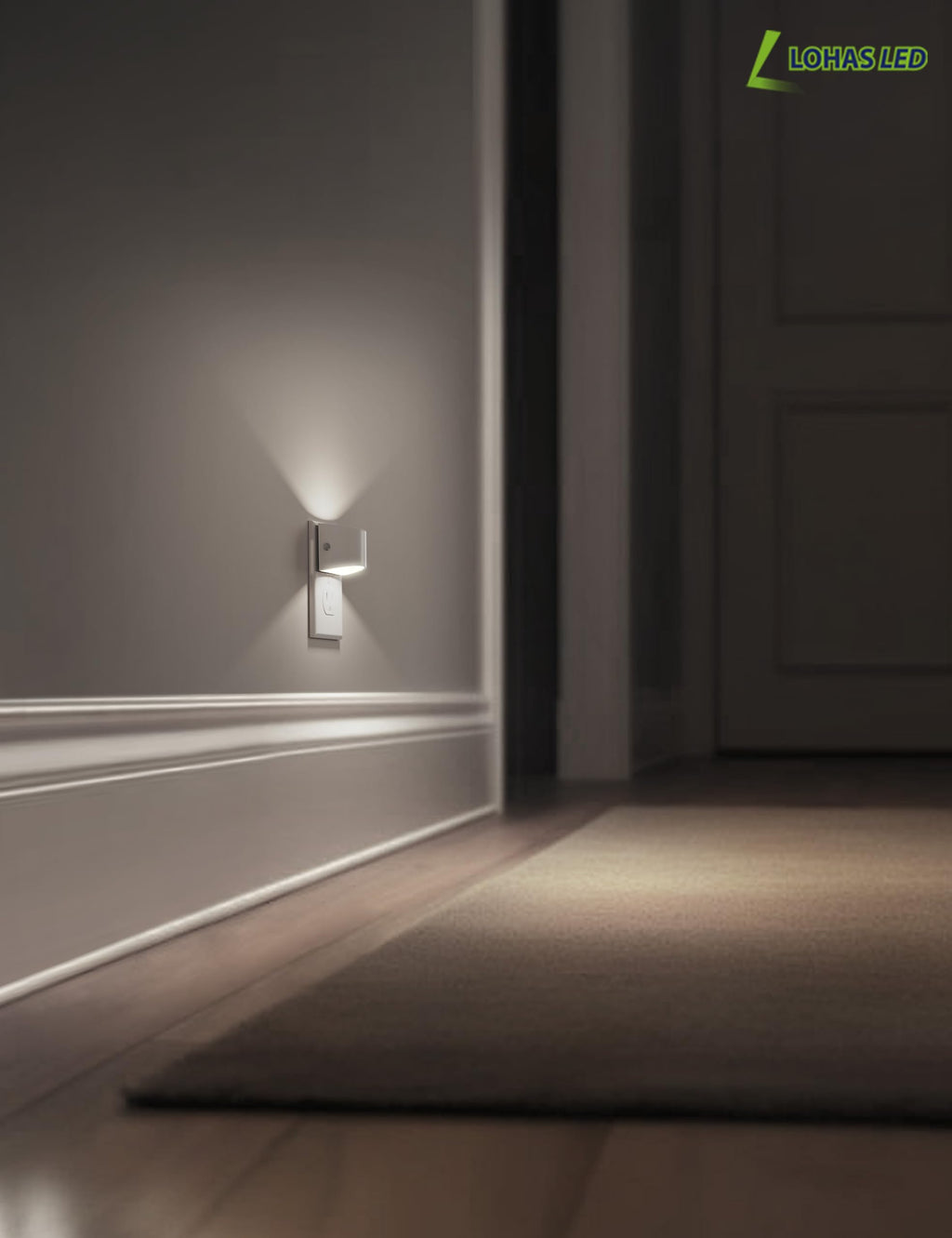 L LOHAS LED Night Lights Plug into Wall 2 Pack, Dusk to Dawn Nightlight | Plug in Night Light with Brightness Adjustable, 3000K Soft White