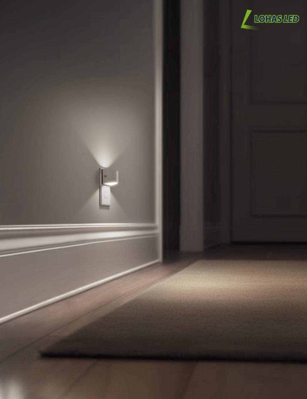 L LOHAS LED Night Lights Plug into Wall 2 Pack, Dusk to Dawn Nightlight | Plug in Night Light with Brightness Adjustable, 3000K Soft White