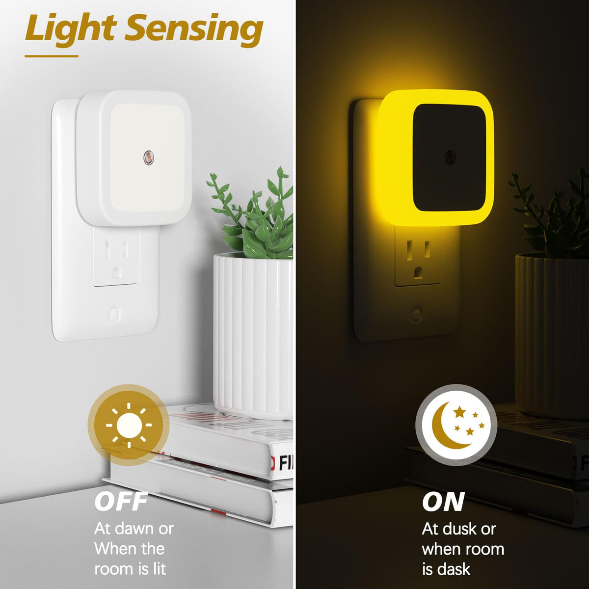 Sujeet Night Light, Night Lights Plug into Wall 4-Pack, Nightlight Plug in Night Lights, Dusk to Dawn Night Lamp Led Night Light for Bedroom, Bathroom, Hallway Warm White