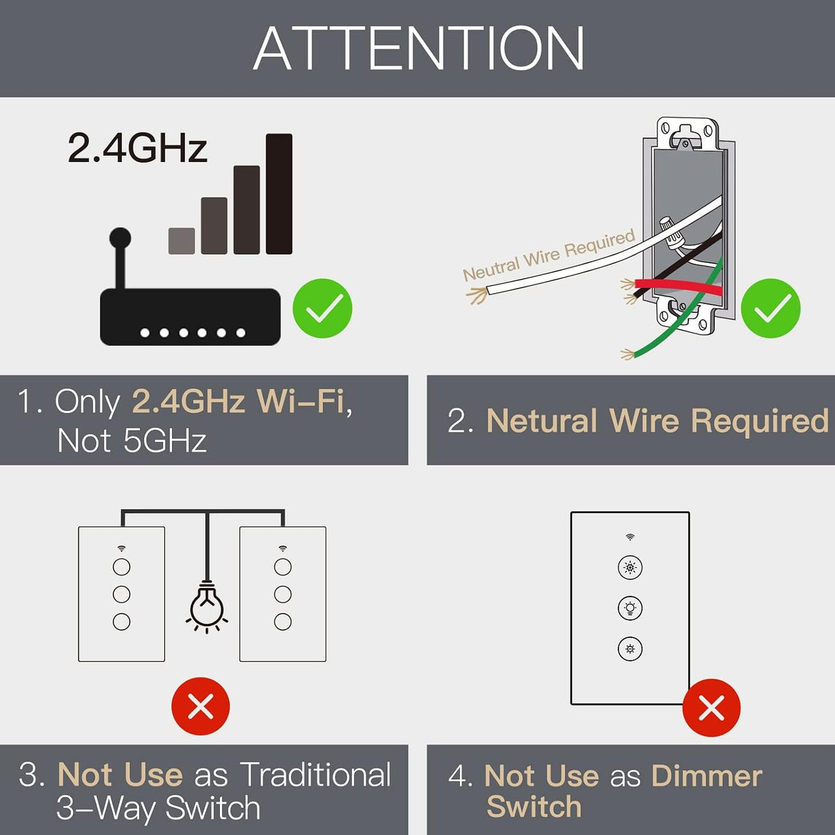 MOES WiFi Smart Touch Wall Light Switch, Neutral Wire Needed, Black 3 Gang | Glass Panel Switch, 3 Way Multi-Control; Works with Smart Life/Tuya App, RF433 Remote, Alexa and Google Home; 2.4GHz WiFi