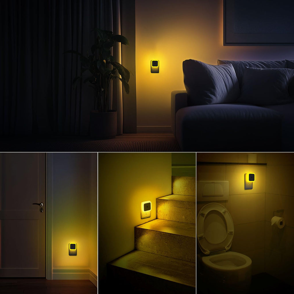 Sujeet Night Light, Night Lights Plug into Wall 4-Pack, Nightlight Plug in Night Lights, Dusk to Dawn Night Lamp Led Night Light for Bedroom, Bathroom, Hallway Warm White
