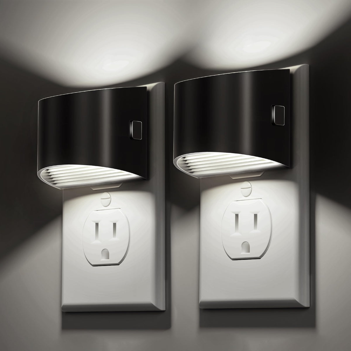 L LOHAS LED Night Lights Plug into Wall 2 Pack, Dusk to Dawn Nightlight | Plug in Night Light with Brightness Adjustable, 3000K Soft White