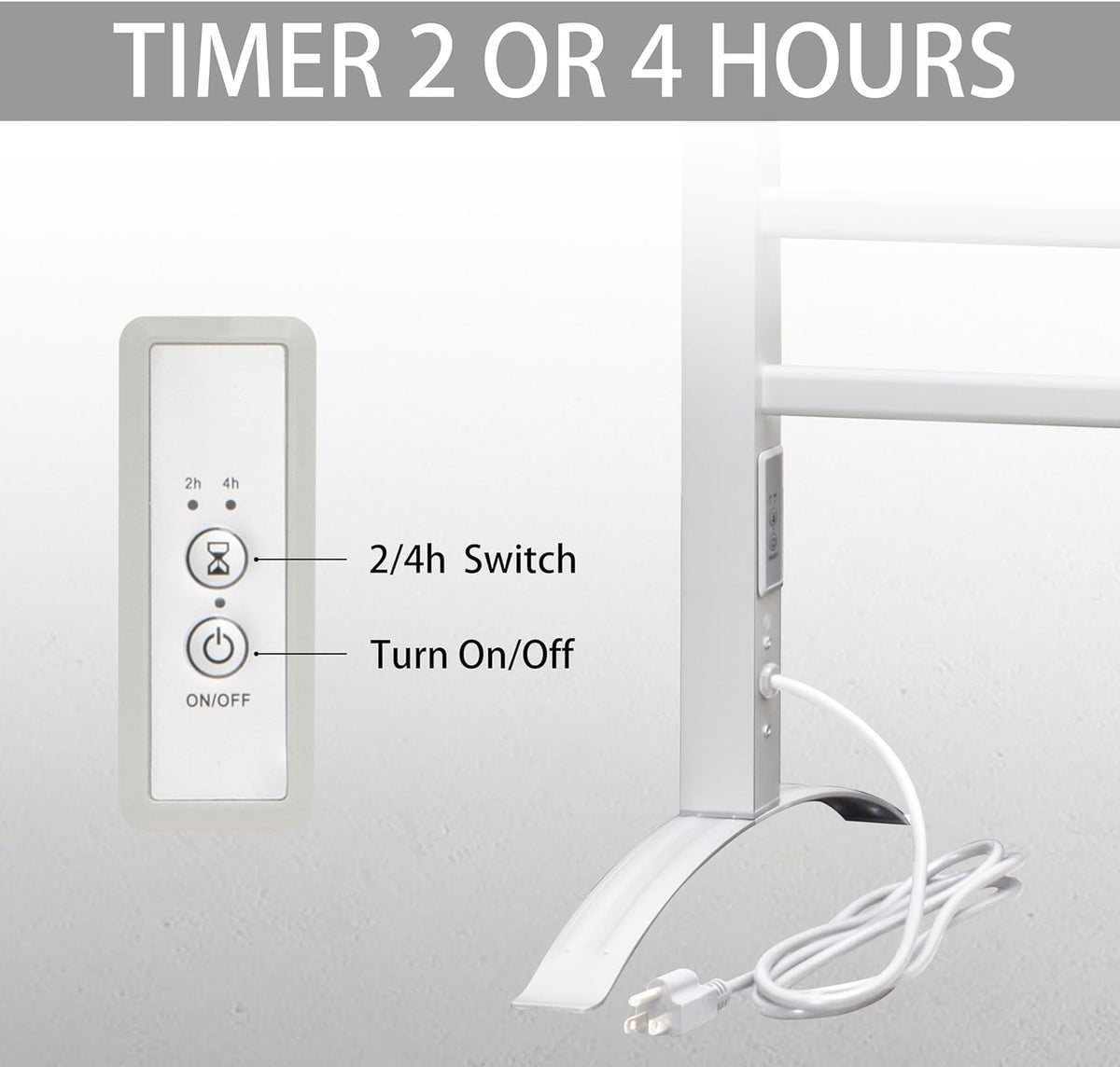 KEG Smart WiFi Towel Warmer Wall Mounted with Built-in Timer and Temperature Adjust Control, 4 Bars Electric Stainless Steel Heated Towel Racks for Bathroom Matte Black