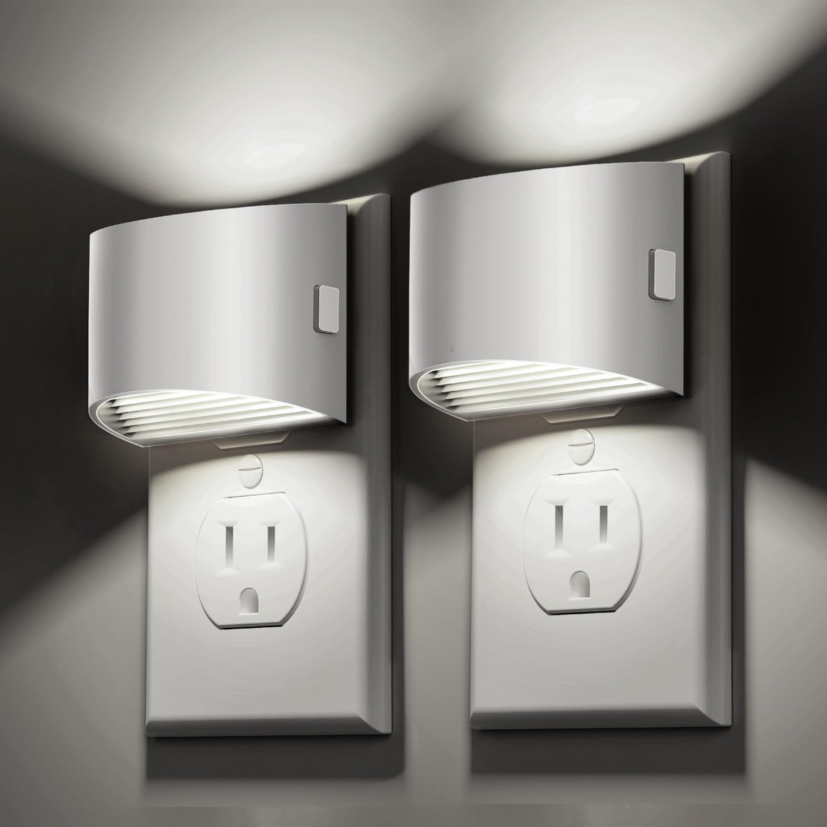 L LOHAS LED Night Lights Plug into Wall 2 Pack, Dusk to Dawn Nightlight | Plug in Night Light with Brightness Adjustable, 3000K Soft White