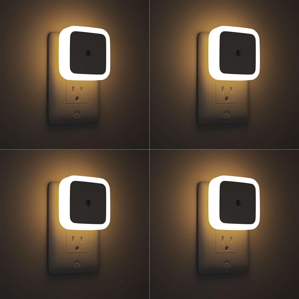 Sujeet Night Light, Night Lights Plug into Wall 4-Pack, Nightlight Plug in Night Lights, Dusk to Dawn Night Lamp Led Night Light for Bedroom, Bathroom, Hallway Warm White