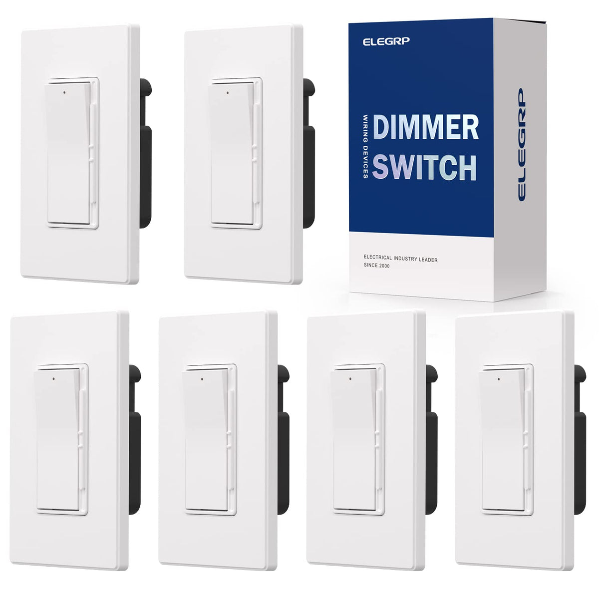 ELEGRP Digital Dimmer Light Switch for 300W Dimmable LED/CFL Lights and 600W Incandescent/Halogen, Single Pole/3-Way LED Slide Dimmer Light Switch, Wall Plate Included, UL Listed, 1 Pack, Matte Black