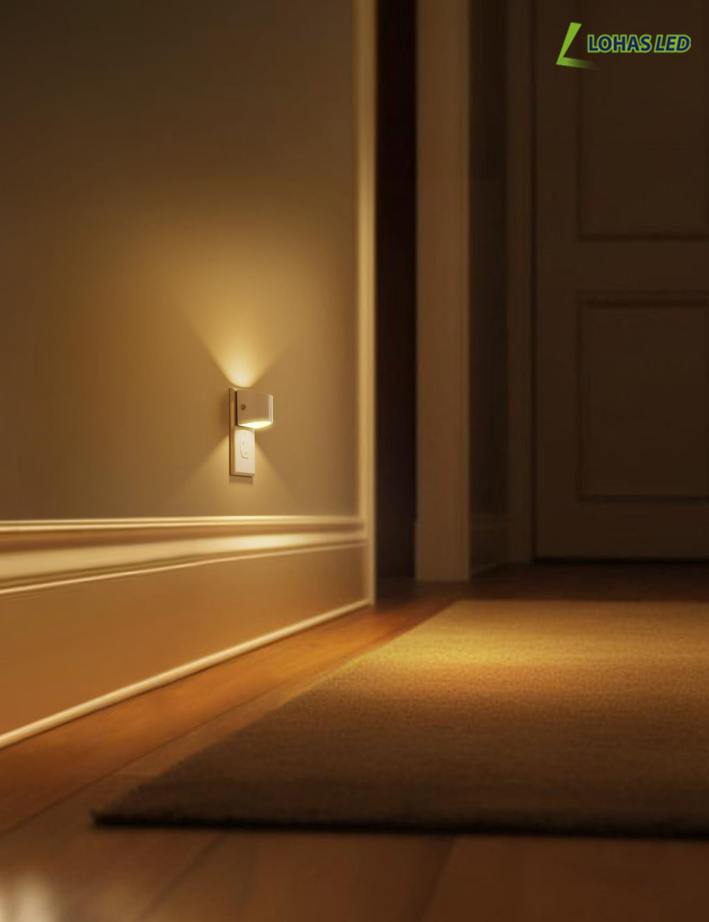 L LOHAS LED Night Lights Plug into Wall 2 Pack, Dusk to Dawn Nightlight | Plug in Night Light with Brightness Adjustable, 3000K Soft White