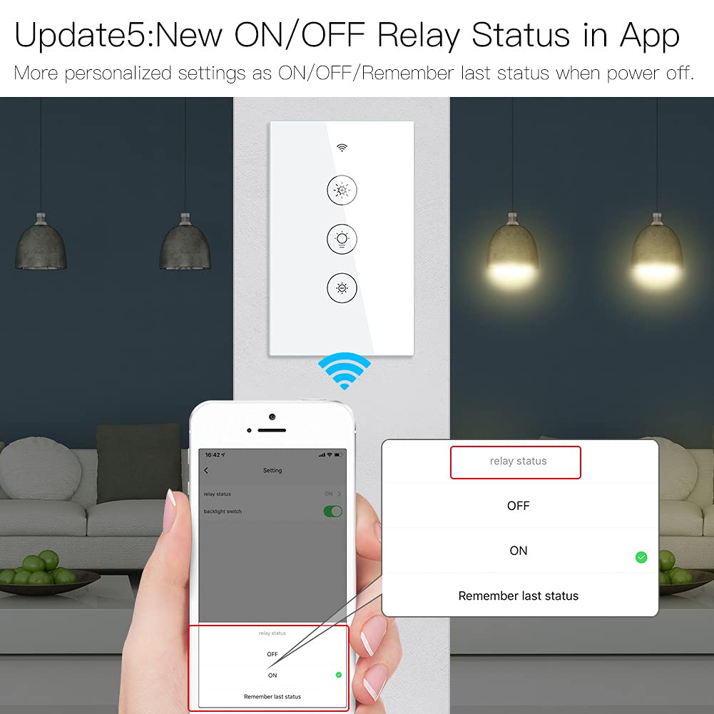 MOES WiFi Smart Touch Wall Light Switch, Neutral Wire Needed, Black 3 Gang | Glass Panel Switch, 3 Way Multi-Control; Works with Smart Life/Tuya App, RF433 Remote, Alexa and Google Home; 2.4GHz WiFi