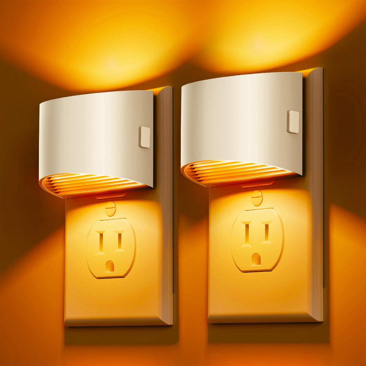 L LOHAS LED Night Lights Plug into Wall 2 Pack, Dusk to Dawn Nightlight | Plug in Night Light with Brightness Adjustable, 3000K Soft White