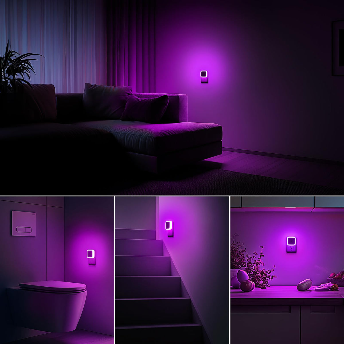 Sujeet Night Light, Night Lights Plug into Wall 4-Pack, Nightlight Plug in Night Lights, Dusk to Dawn Night Lamp Led Night Light for Bedroom, Bathroom, Hallway Warm White