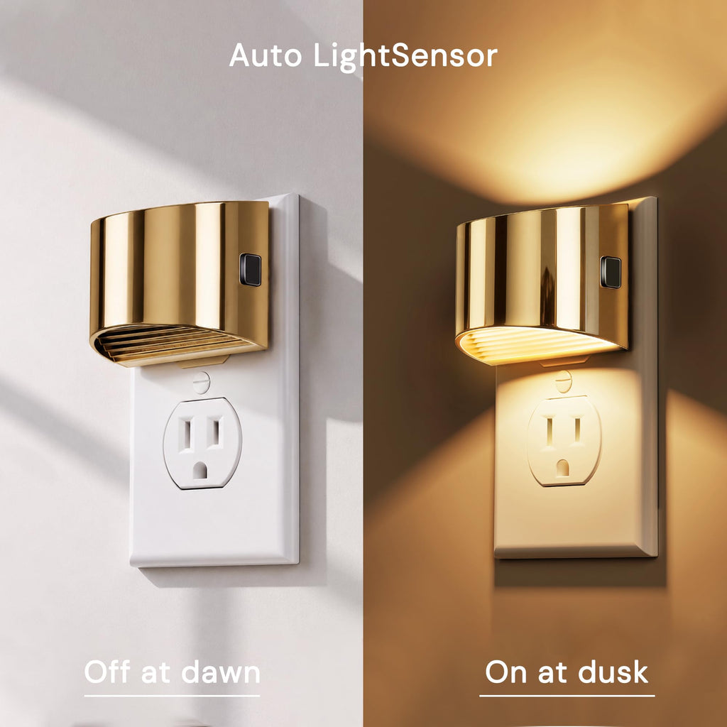 L LOHAS LED Night Lights Plug into Wall 2 Pack, Dusk to Dawn Nightlight | Plug in Night Light with Brightness Adjustable, 3000K Soft White