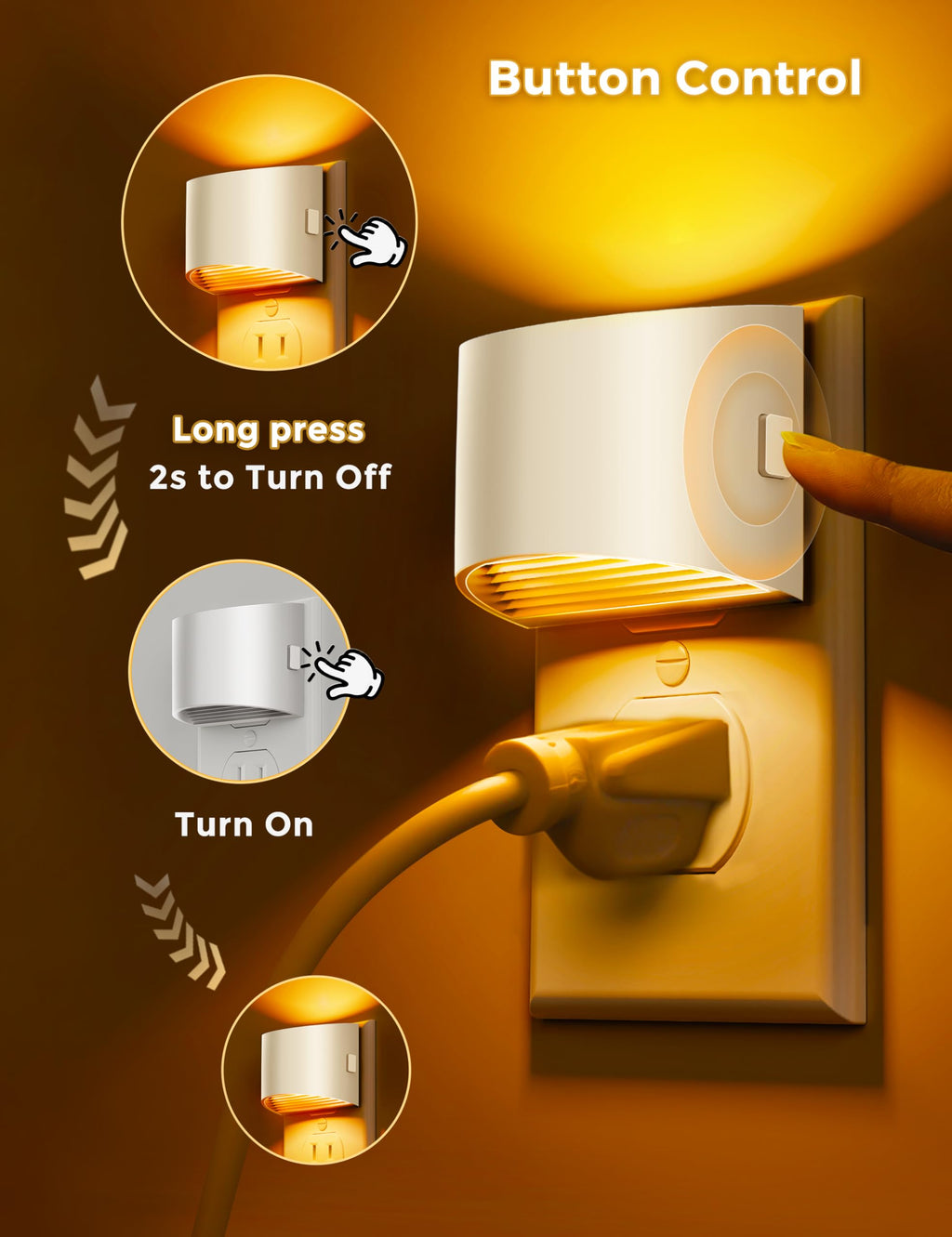 L LOHAS LED Night Lights Plug into Wall 2 Pack, Dusk to Dawn Nightlight | Plug in Night Light with Brightness Adjustable, 3000K Soft White