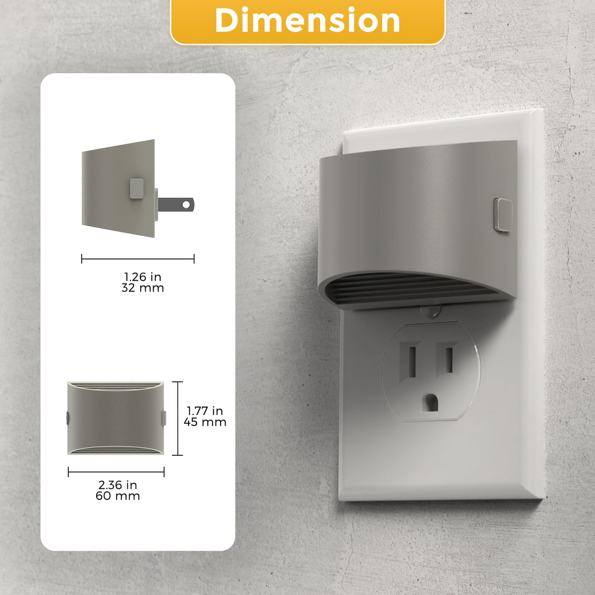 L LOHAS LED Night Lights Plug into Wall 2 Pack, Dusk to Dawn Nightlight | Plug in Night Light with Brightness Adjustable, 3000K Soft White