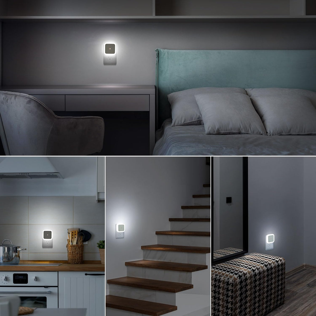 Sujeet Night Light, Night Lights Plug into Wall 4-Pack, Nightlight Plug in Night Lights, Dusk to Dawn Night Lamp Led Night Light for Bedroom, Bathroom, Hallway Warm White