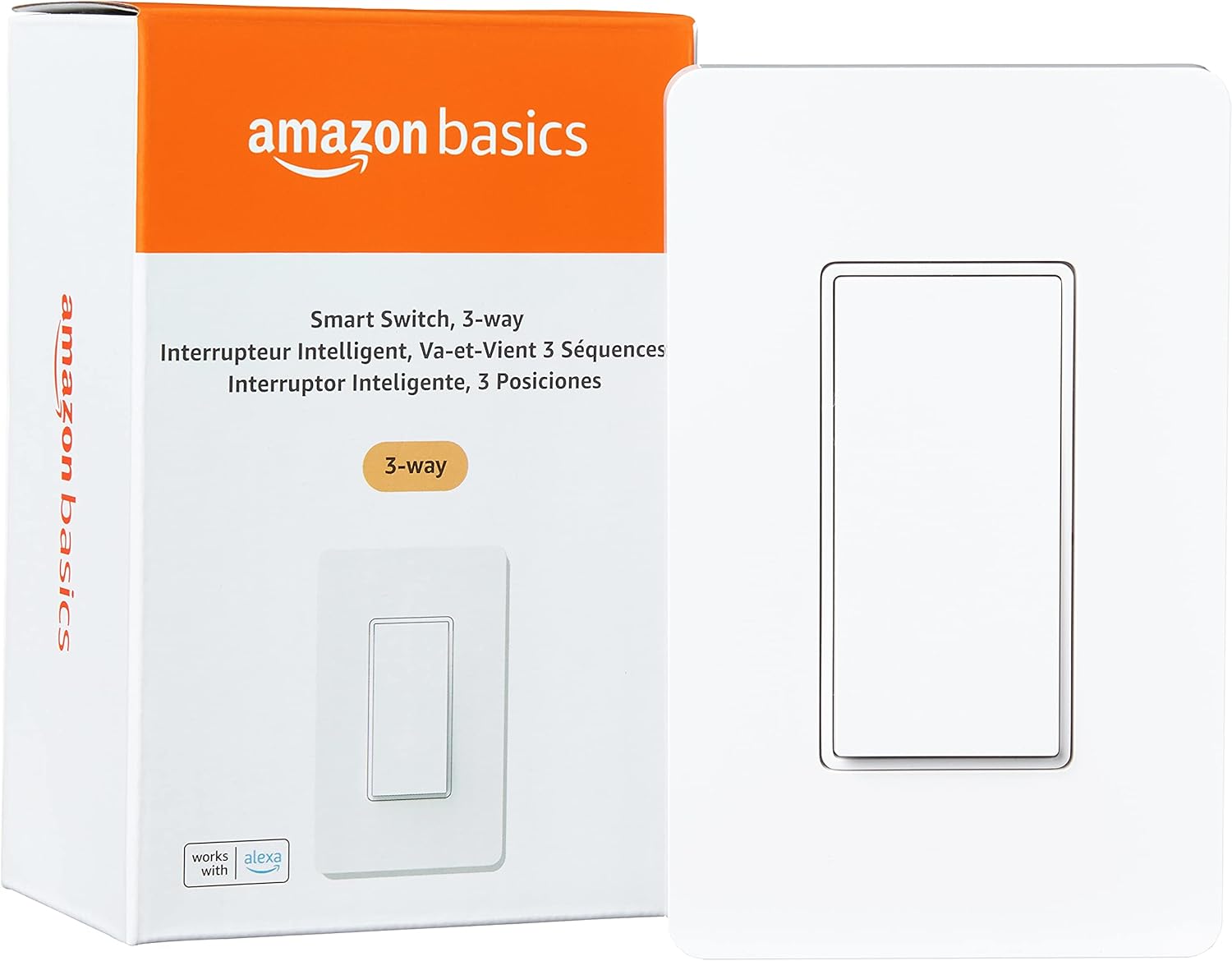 Smart Light Switch, Single Pole, Works with Alexa Only, Voice Control, Schedule, 2.4 GHz Wi-Fi, No Hub Required, Easy to Install, White