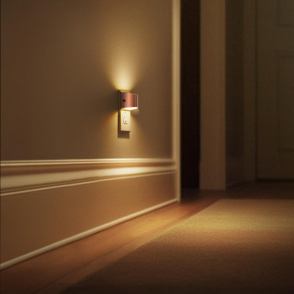 L LOHAS LED Night Lights Plug into Wall 2 Pack, Dusk to Dawn Nightlight | Plug in Night Light with Brightness Adjustable, 3000K Soft White