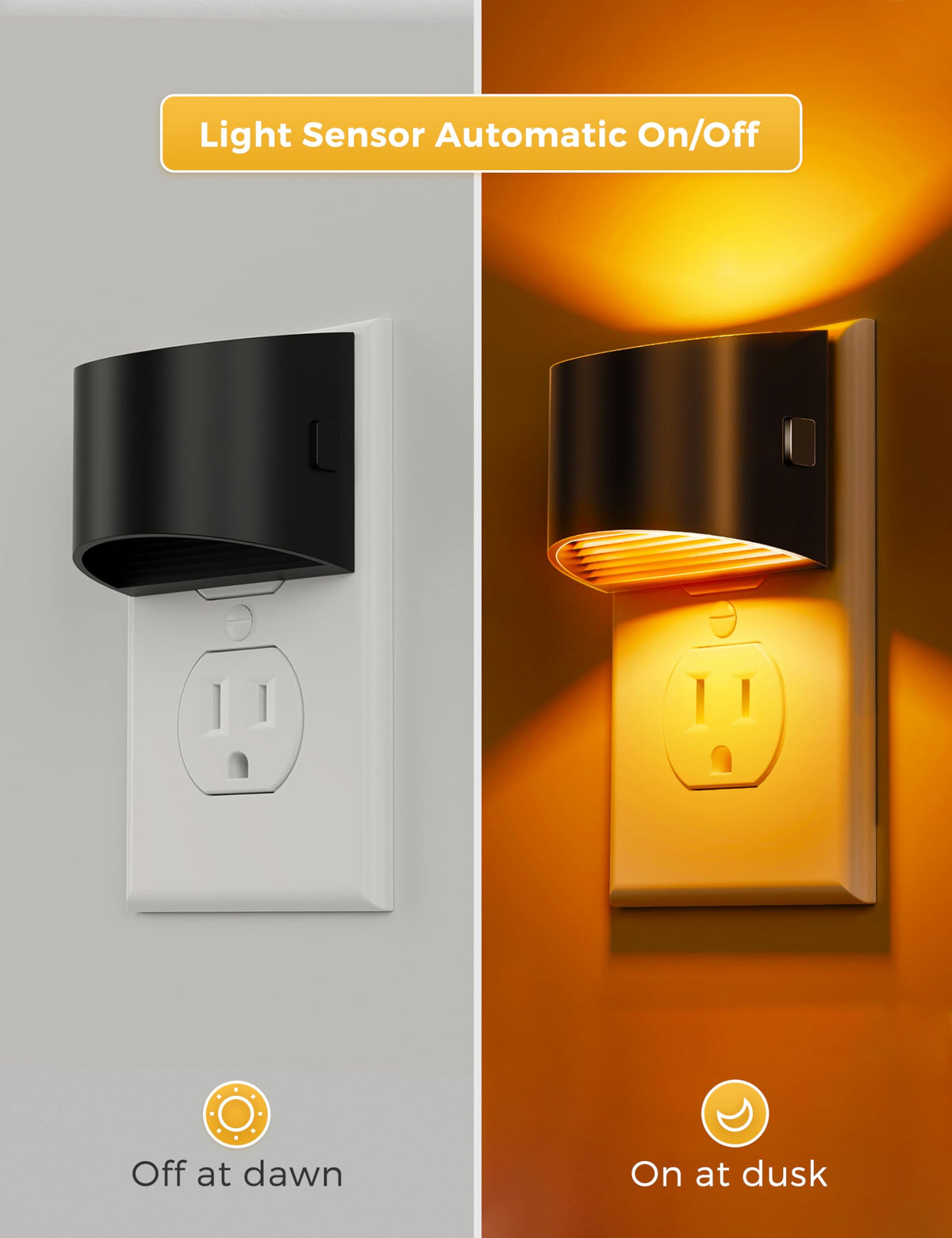 L LOHAS LED Night Lights Plug into Wall 2 Pack, Dusk to Dawn Nightlight | Plug in Night Light with Brightness Adjustable, 3000K Soft White
