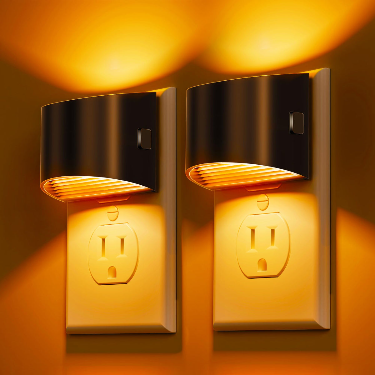 L LOHAS LED Night Lights Plug into Wall 2 Pack, Dusk to Dawn Nightlight | Plug in Night Light with Brightness Adjustable, 3000K Soft White