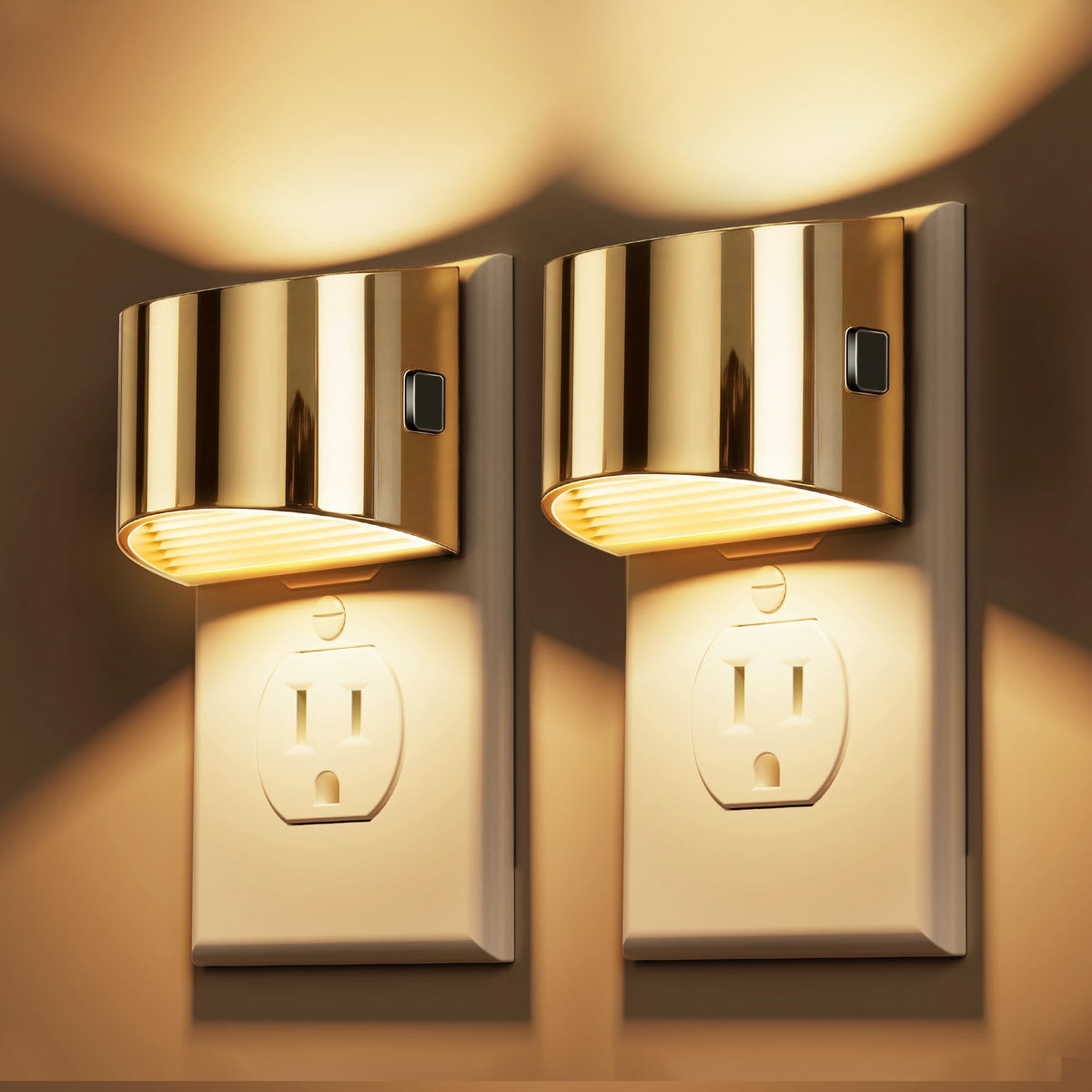 L LOHAS LED Night Lights Plug into Wall 2 Pack, Dusk to Dawn Nightlight | Plug in Night Light with Brightness Adjustable, 3000K Soft White