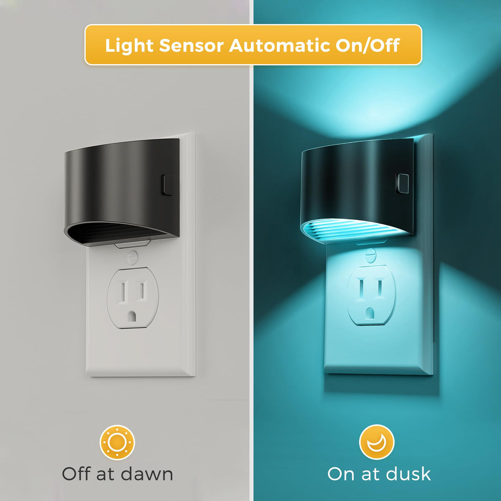 L LOHAS LED Night Lights Plug into Wall 2 Pack, Dusk to Dawn Nightlight | Plug in Night Light with Brightness Adjustable, 3000K Soft White