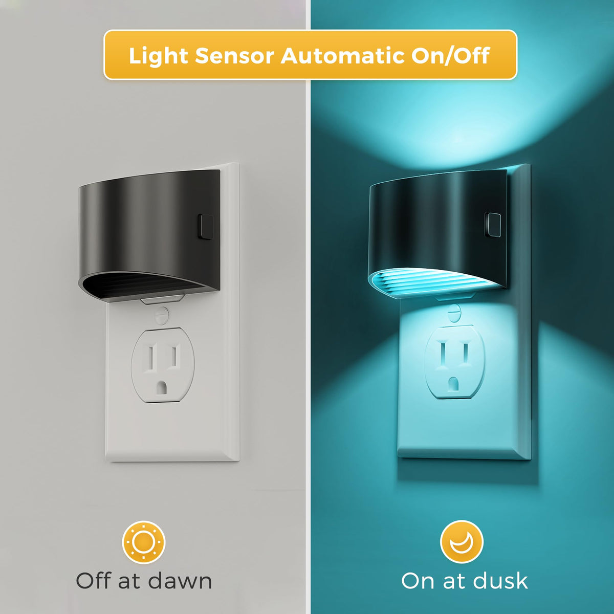L LOHAS LED Night Lights Plug into Wall 2 Pack, Dusk to Dawn Nightlight | Plug in Night Light with Brightness Adjustable, 3000K Soft White
