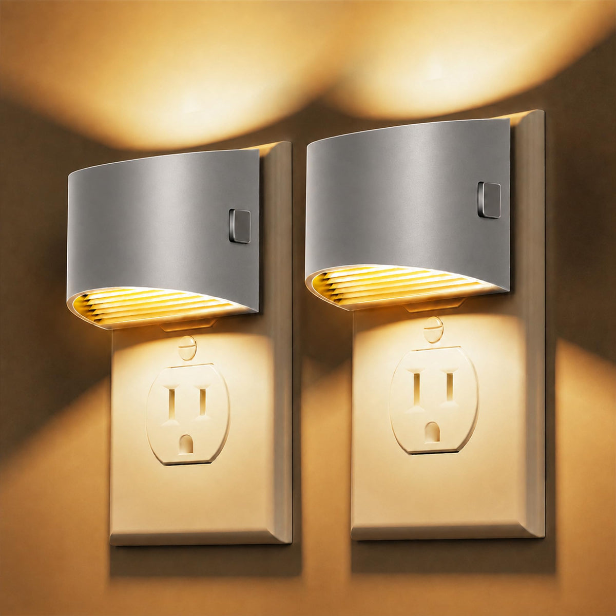 L LOHAS LED Night Lights Plug into Wall 2 Pack, Dusk to Dawn Nightlight | Plug in Night Light with Brightness Adjustable, 3000K Soft White