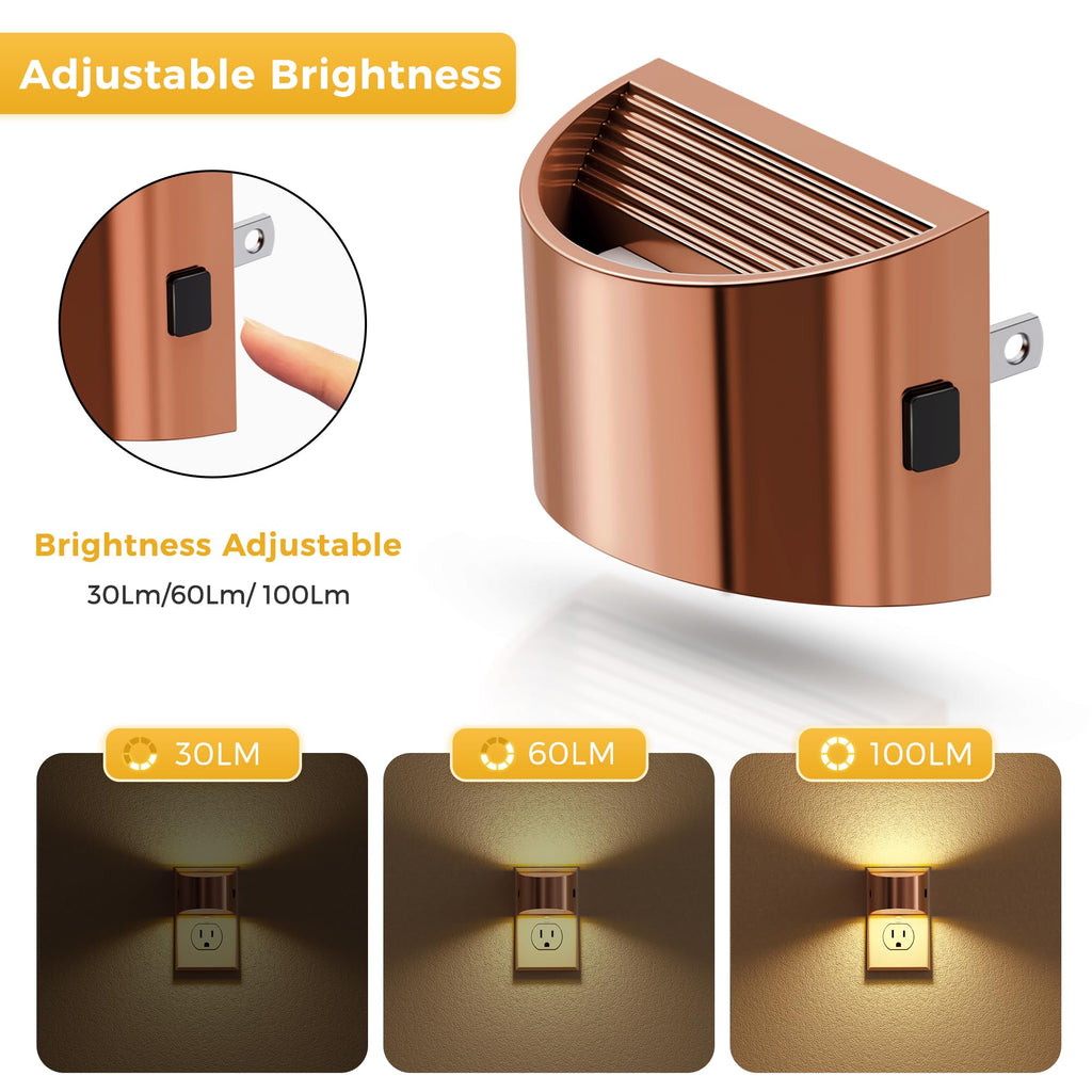 L LOHAS LED Night Lights Plug into Wall 2 Pack, Dusk to Dawn Nightlight | Plug in Night Light with Brightness Adjustable, 3000K Soft White