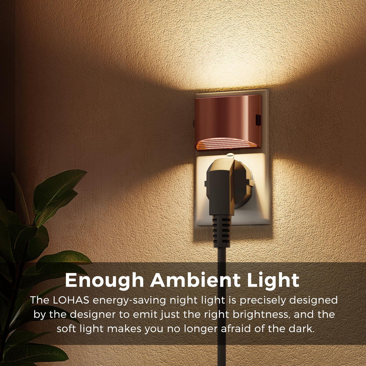 L LOHAS LED Night Lights Plug into Wall 2 Pack, Dusk to Dawn Nightlight | Plug in Night Light with Brightness Adjustable, 3000K Soft White