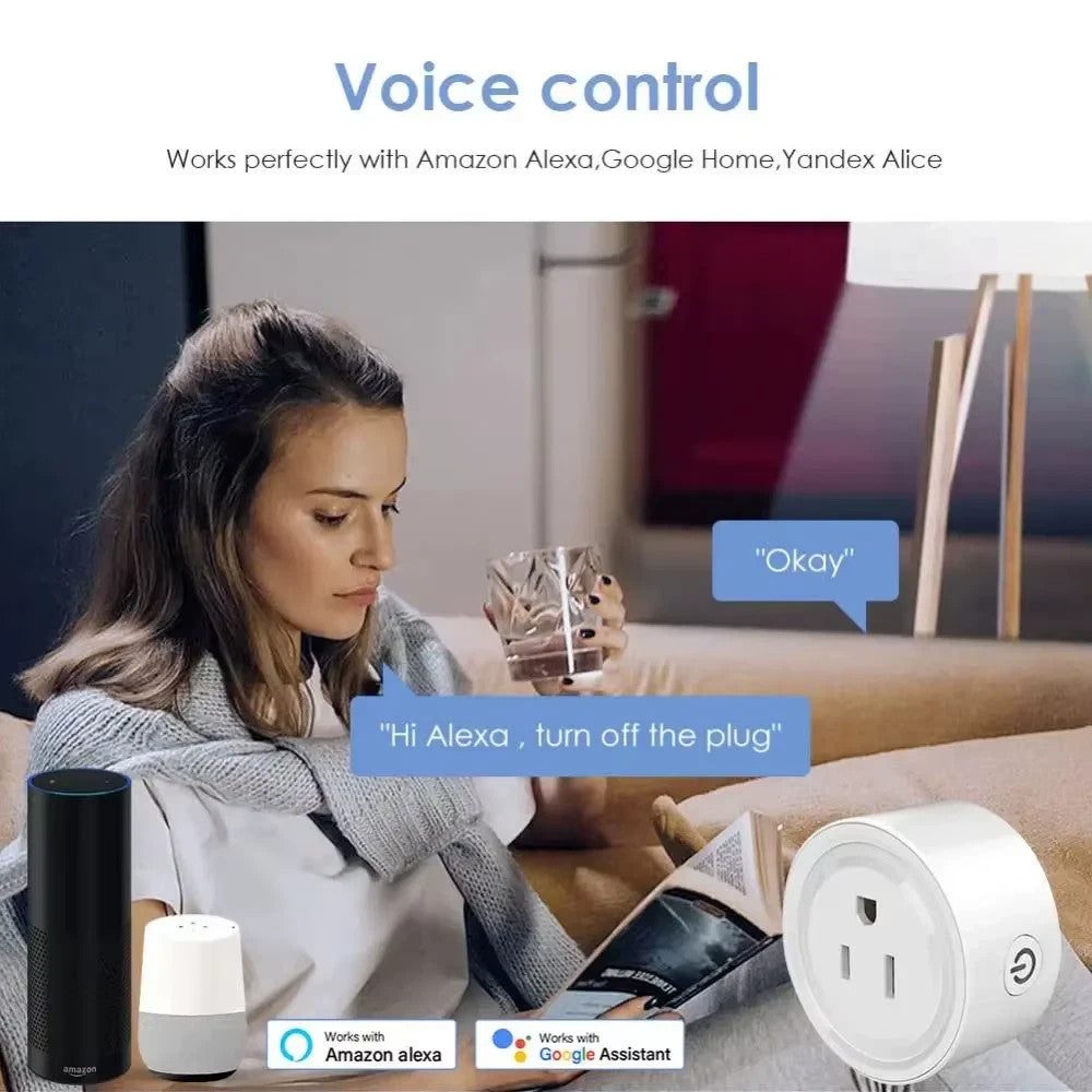 Tuya Smart Wifi Plug US Standard Wireless Outlet 10A Remote Control Smart Home**