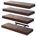 4 Pack Floating Shelves for Wall (15.75Inch) Wall-Mounted Shelves with Brackets