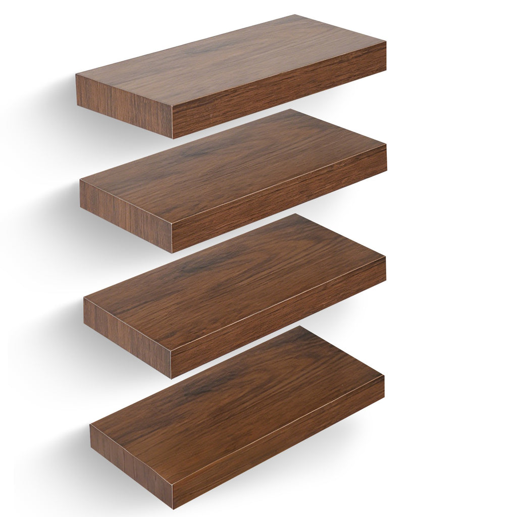 4 Pack Floating Shelves for Wall (15.75Inch) Wall-Mounted Shelves with Brackets